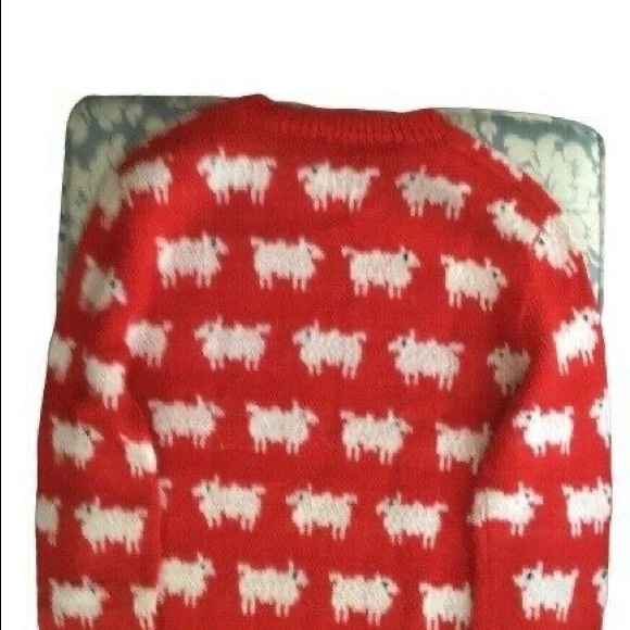 Red Sheep black pullover sweater Princess Diana replica hand knitted vintage - Picture 5 of 6